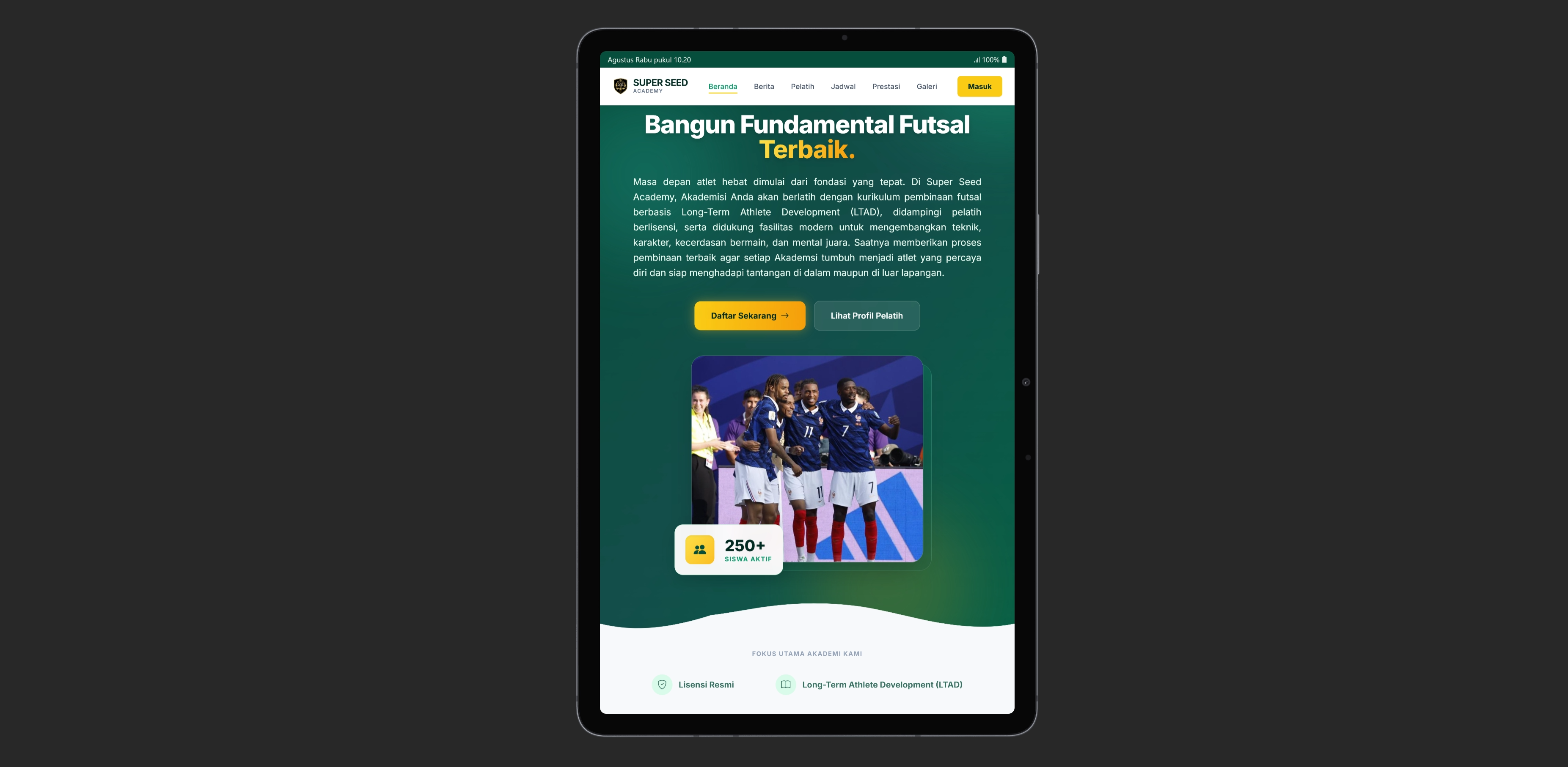 Website Company Profile & Sistem Akademik Sekolah Futsal - Slide 1