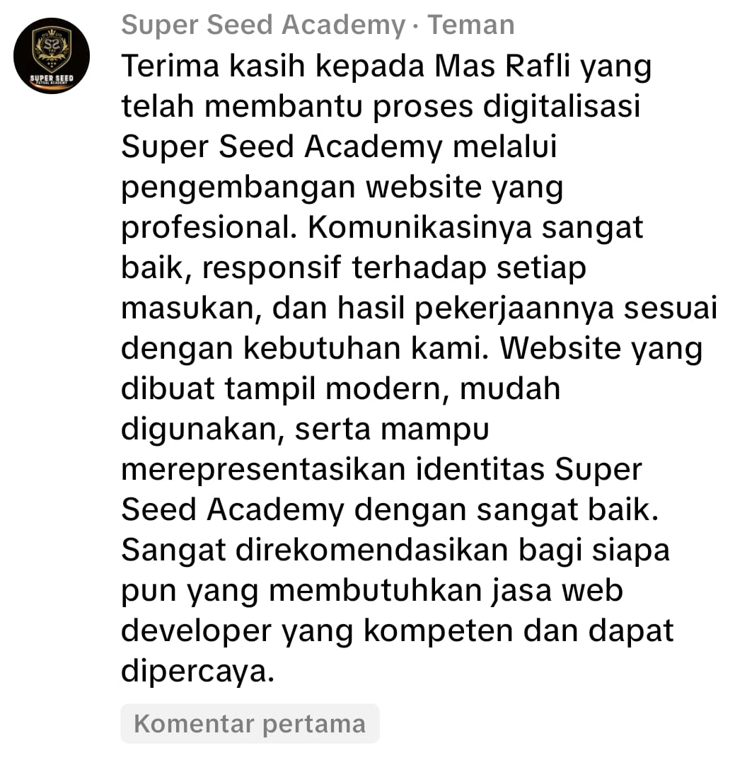 Testimoni Super Seed Academy